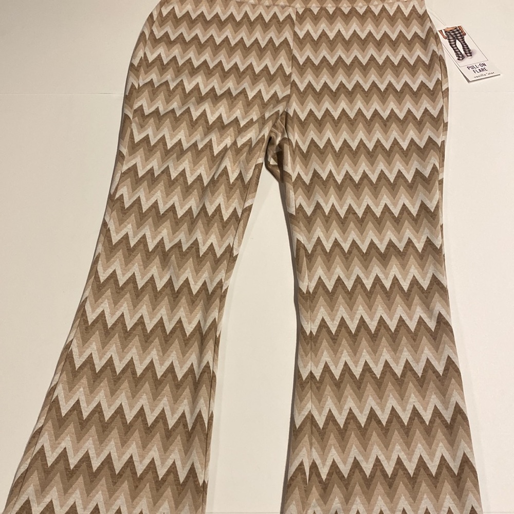 Vanilla Star Juniors 1X Chevron Pull On Flare Knit Pants New D30 - Picture 14 of 16